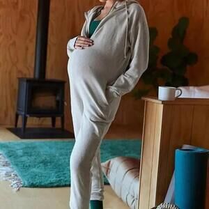 Free People x Hatch Warm Up Jumpsuit Heather Grey XS NWT Maternity Athleisure